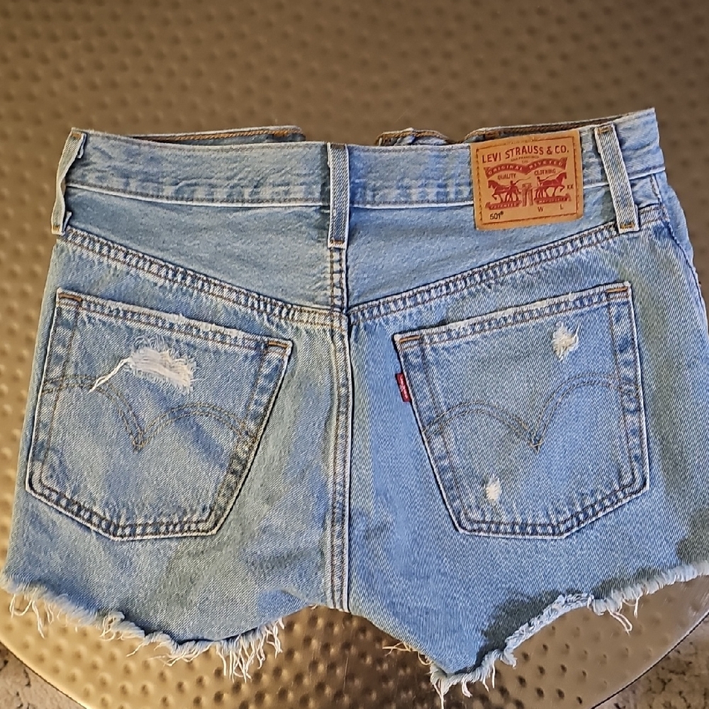 Levi's Light Blue Distressed Jean Shorts